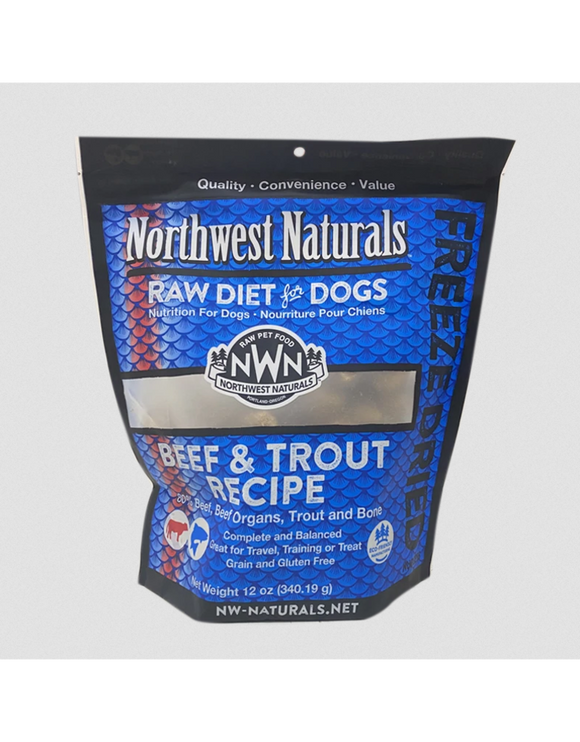 Northwest Naturals Freeze Dried Dog Nuggets Beef & Trout 12 oz