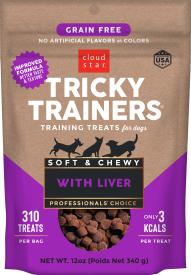 Cloud Star Tricky Trainers Soft & Chewy Grain Free Dog Treats, Liver, 12 oz. Pouch