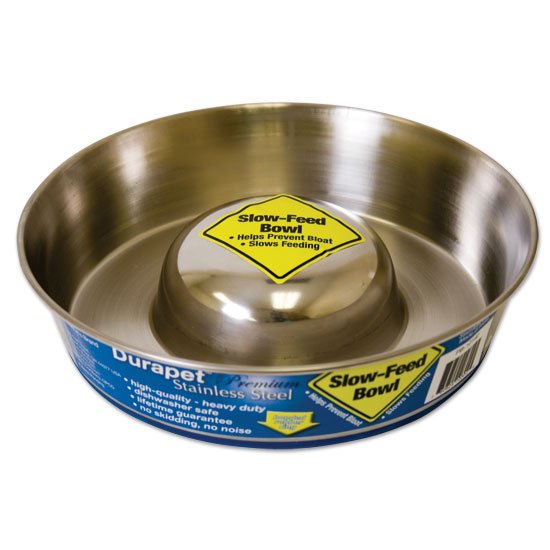 OurPets DuraPet Slow Feed Premium Stainless Steel Dog Bowl (Durable Stainless Steel Dog Bowls  Slow Feeder Dog Bowls  Dog Food Bowl  Dog Water Bowl) Great Alternative to Snuffle Mat for Dogs - LARGE