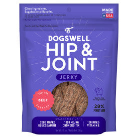 Dogswell Hip & Joint Jerky Dog Treats, Beef, 10 oz. Pouch