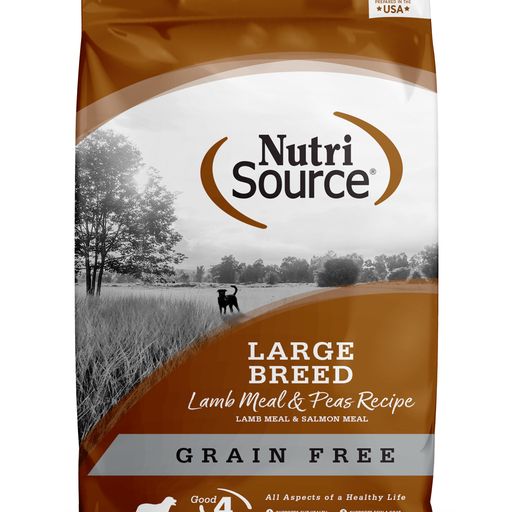 NutriSource Grain-Free Large Breed Lamb Meal & Peas Formula Dry Dog Food  30 lb