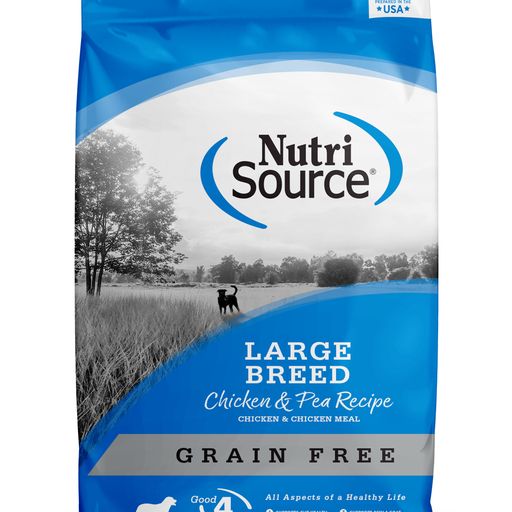 NutriSource Grain-Free Large Breed Chicken & Pea Formula Dry Dog Food  26lb