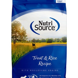 NutriSource Trout & Brown Rice Dry Dog Food 26lbs