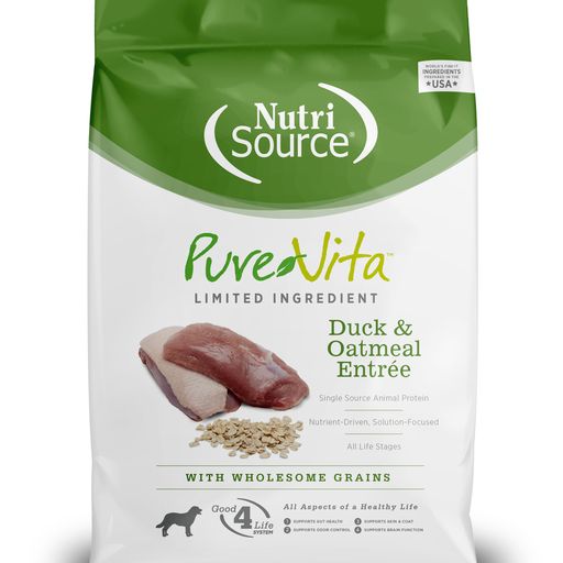 Pure Vita Duck & Oatmeal Formula Dry Dog Food  25 Lb
