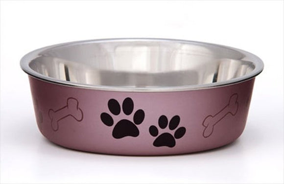 Loving Pets Bella Medium Bowl  Grape Metallic for Dogs