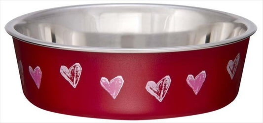 Loving Pets 430896 Bella Bowl Hearts Red Med