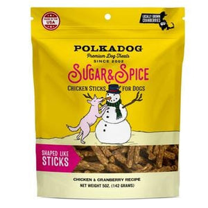Polka Dog Bakery Chicken Cranberry Sugar and Spice Chicken Dehydrated Dog Treats - 5 Oz Pouch