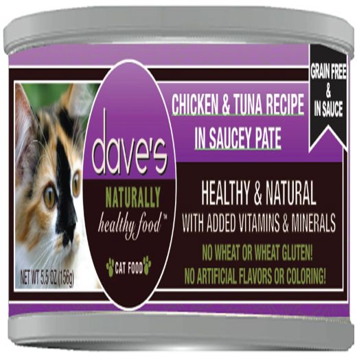Dave Cat Grain Free Saucey Chicken N Tuna 5.5 oz