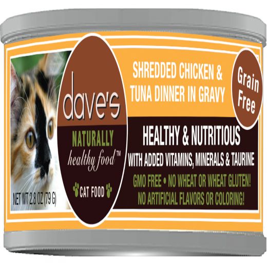 Dave Cat Grain Free Shredded Chicken N Tuna 2.8 Oz