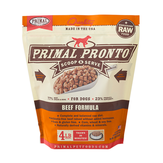 Primal Pet Foods Canine Beef Pronto Formula Dog Food, 0.75 Lb, Zip-seal Ba