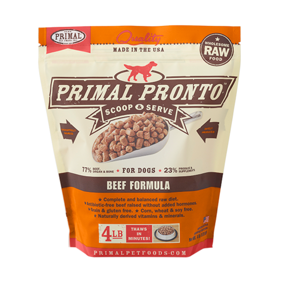 Primal Pet Foods Canine Beef Pronto Formula Dog Food, 0.75 Lb, Zip-seal Ba