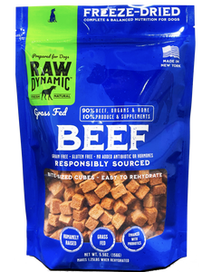 Raw Dynamic Freeze Dried Dog Food Grass Fed Beef Cubes 5.5 oz