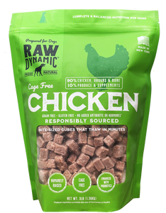 Raw Dynamic Frozen Raw Dog Food Cage Free Chicken Cubes 3 lb