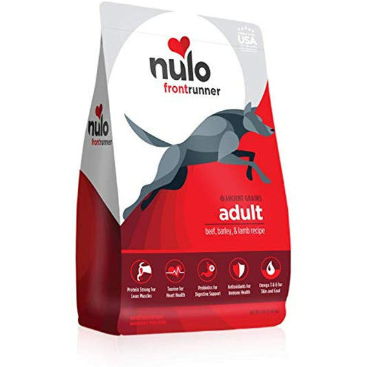 Nulo Frontrunner Dry Dog Food for Adult Dogs - Grain Inclusive Recipe with Beef,
