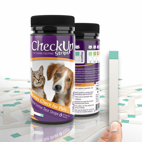 CheckUp Dog Cat Pet Urine Diabetes Glucose Detection Testing Strips 50 ct