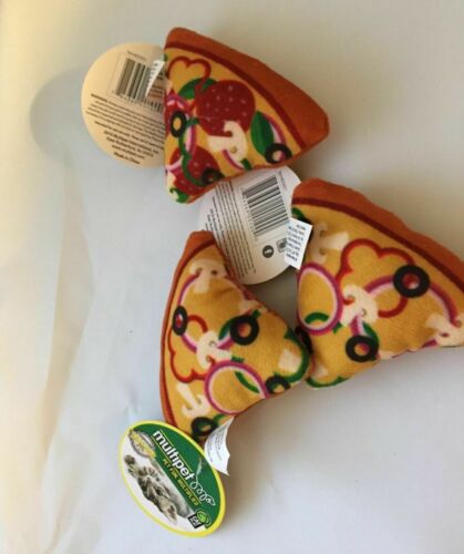 Multipet Cat Toy Catnip Pizza Slice Lot Of 3 Plush 3 Inch Toys Styles Vary