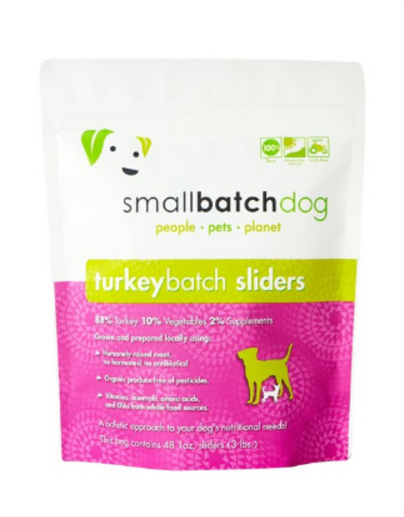Smallbatch Frozen Dog Food 1 oz Sliders | Turkey 3 lbs