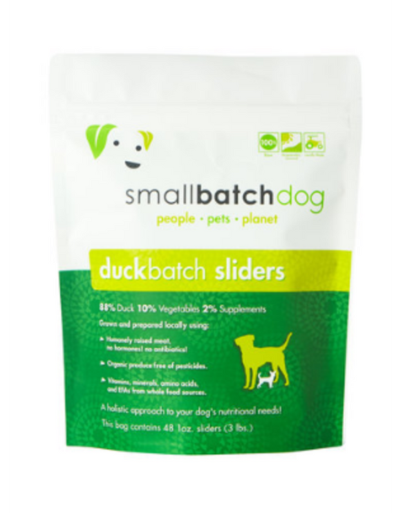 Smallbatch Frozen Dog Food 1 oz Sliders | Duck 3 lbs