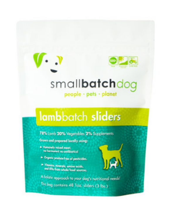 Smallbatch Frozen Dog Food 1 oz Sliders | Lamb 3 lbs