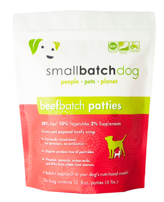 Small Batch Frozen Dog Food 6lb Patties Beef