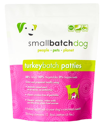 Smallbatch Frozen Dog Food 6lb Patties Turkey