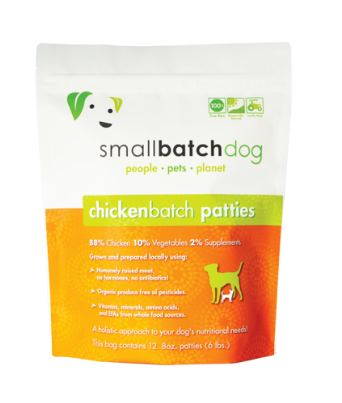 Small Batch Frozen Dog Food 6lb Patties Chicken