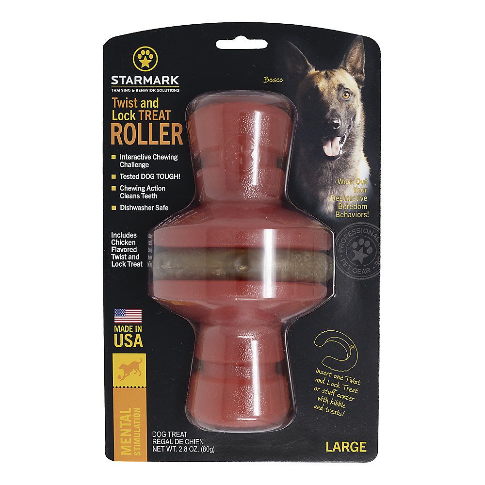 Starmark Twist & Lock Treat Roller Dog Toy, Large