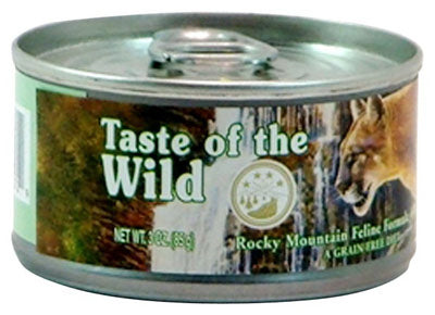 Taste of the Wild Rocky Mountain Grain-Free Wet Canned Cat Food with Roasted Venison & Smoked Salmon 3 Oz, Case of 24