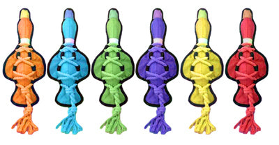 Multipet Cross-Ropes Duck Dog Toy  Assorted Colors  Size: 11.5