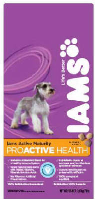 IAMS Healthy Aging Adult Dry Dog Food for Mature and Senior Dogs with Real Chicken  15 lb. Bag