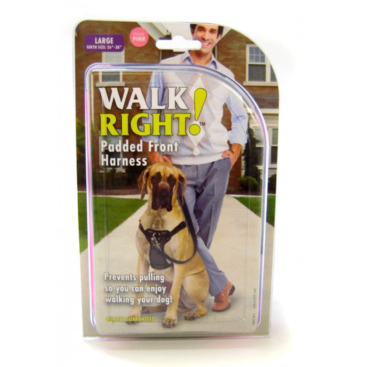 Coastal Pet Walk Right Padded Harness Bright Pink - Large - (Fits Girth 26-38")"