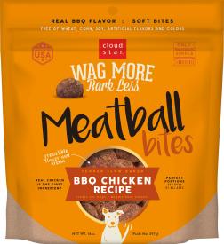 Cloud Star Wag More Bark Less Grain Free Meatball Bites - BBQ Chicken Recipe - 14 oz.