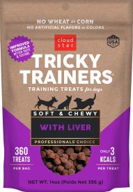 Cloud Star Tricky Trainers Soft & Chewy Dog Treats, Liver, 14 oz. Pouch